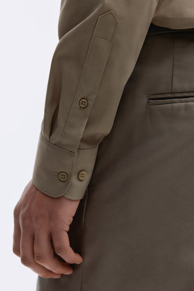 Easy-Iron-Hemd in Slim Fit-Khakigrün - 4
