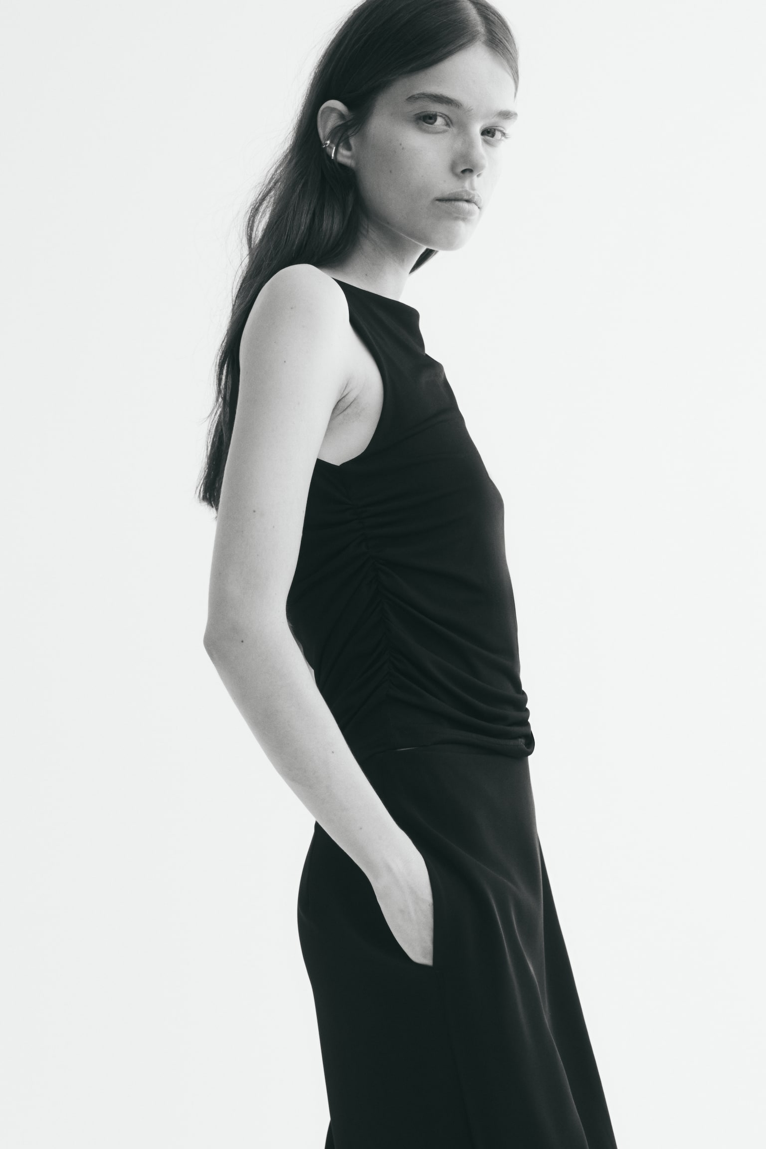 Женские брюки H&M Wrap-Detail Twill, цвет: Чёрный — фото 4