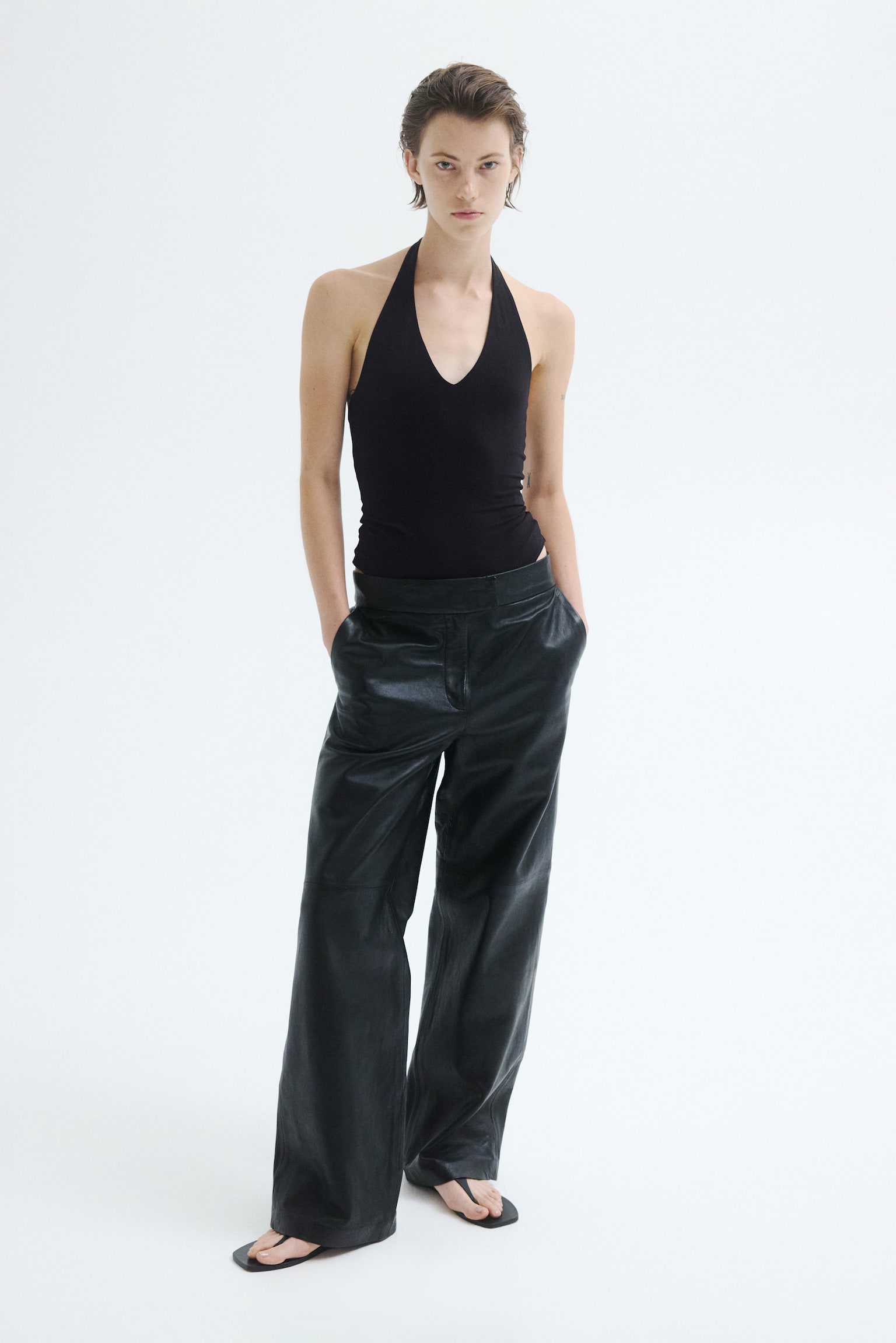 Боди Sculpting Halterneck, стринги — H&M, цвет: Чёрный — фото 3