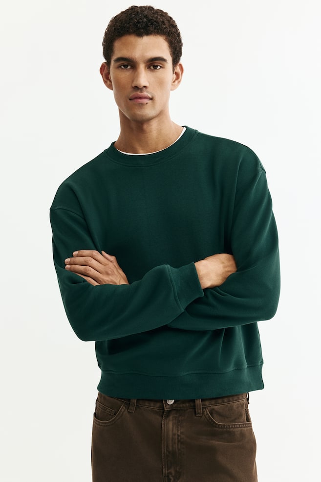 Loose-Fit Sweatshirt-Green - 5
