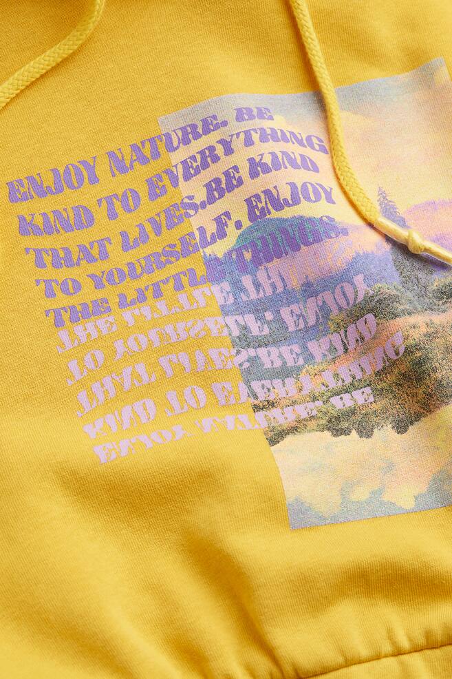 Printed cropped hoodie - Yellow/Enjoy - 2