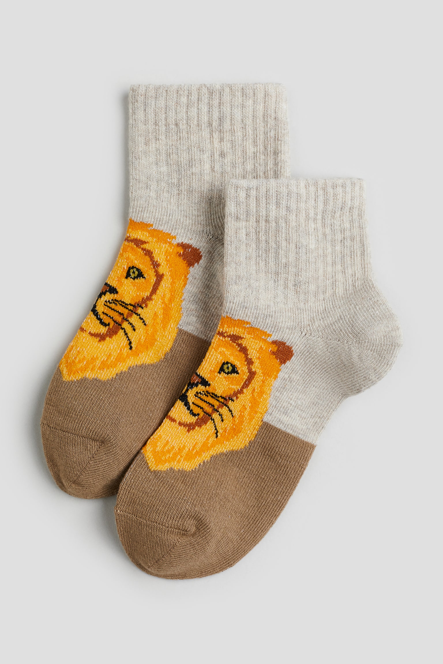 5-pack Sports Socks - Dark beige/Lion - 2