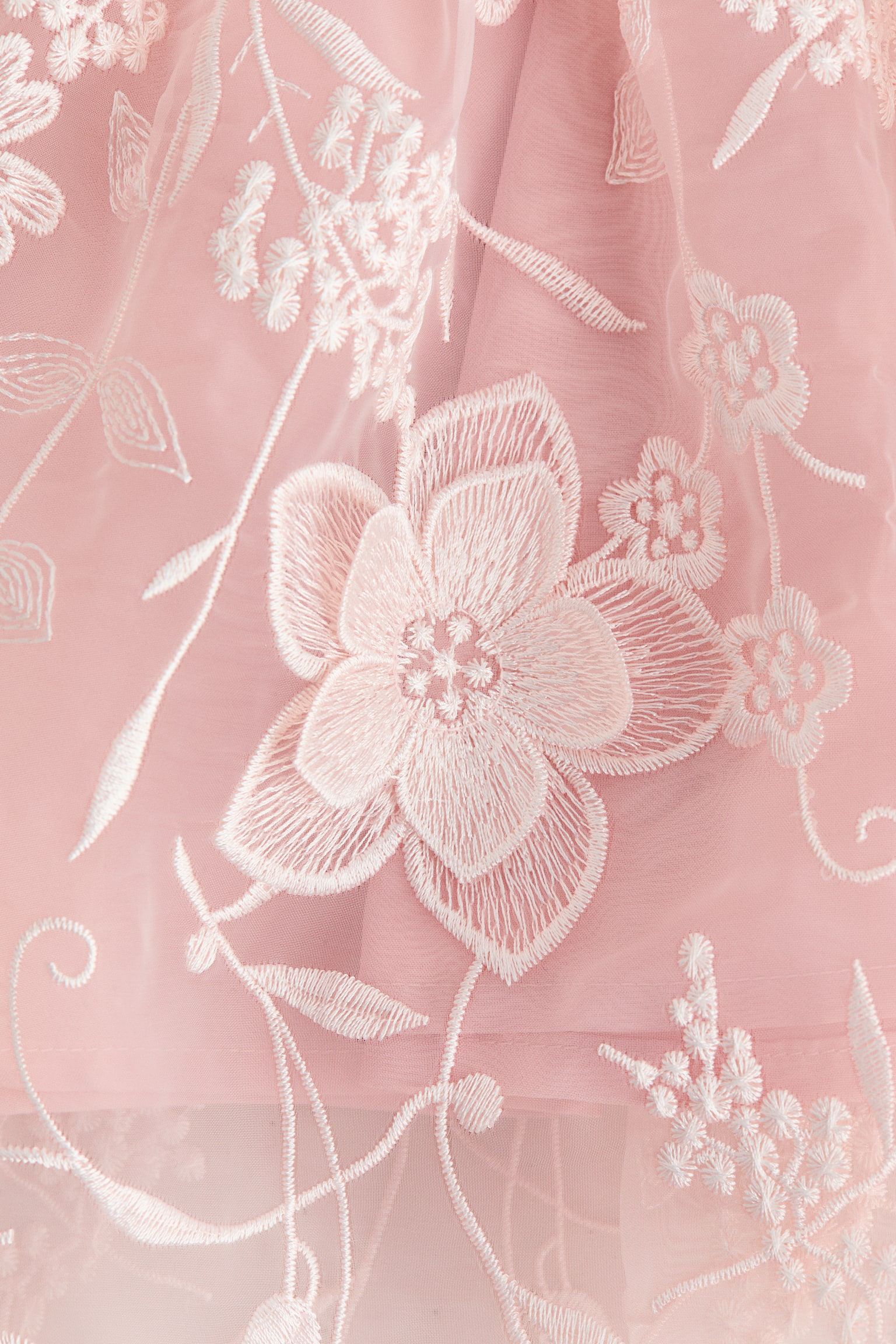 Robe brodée en organza - Rose clair/fleuri/Blanc/fleuri - 3