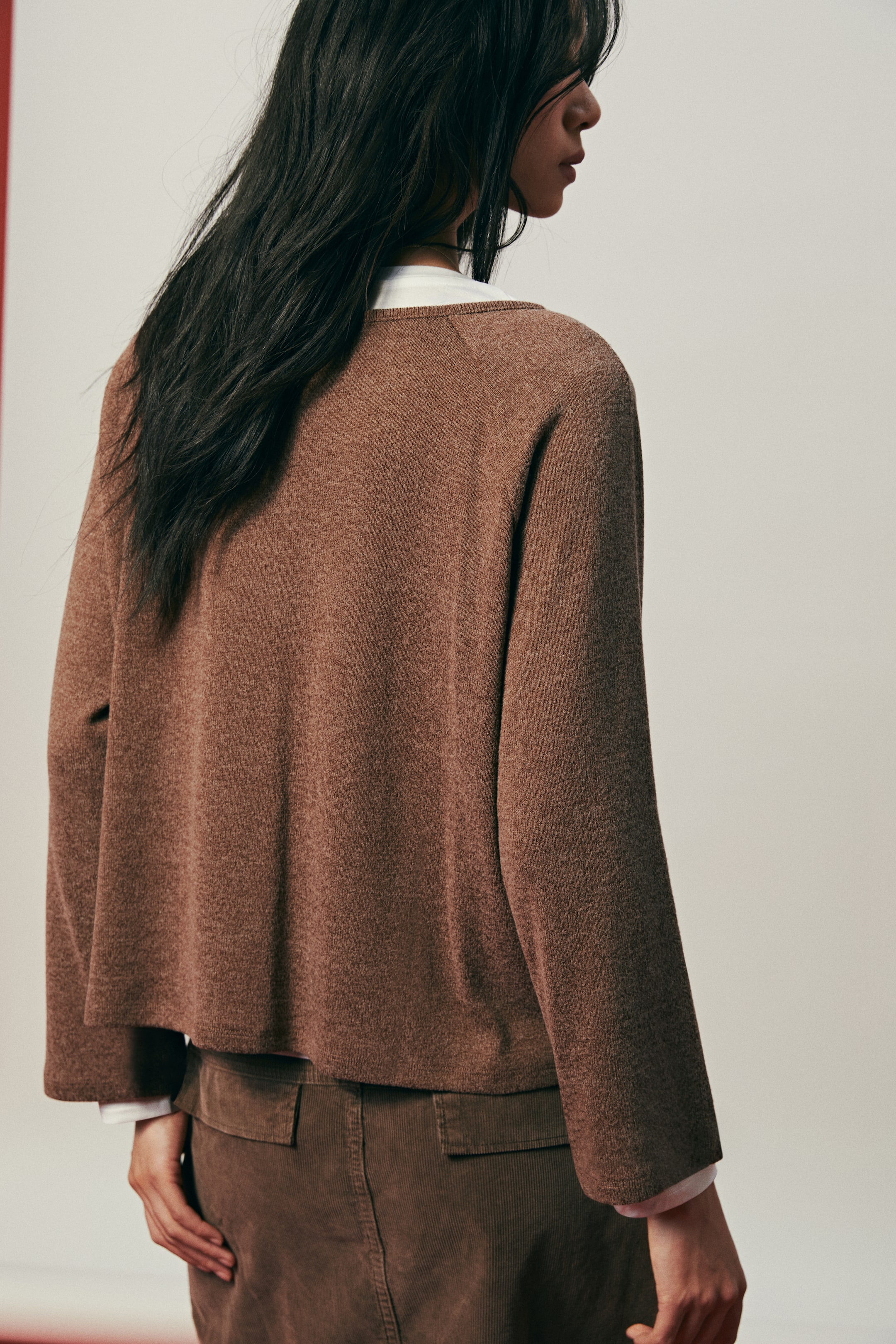 拡大画像を表示: レイヤードトップス - ブラウン／ホワイト - レディース | H&M JP 3