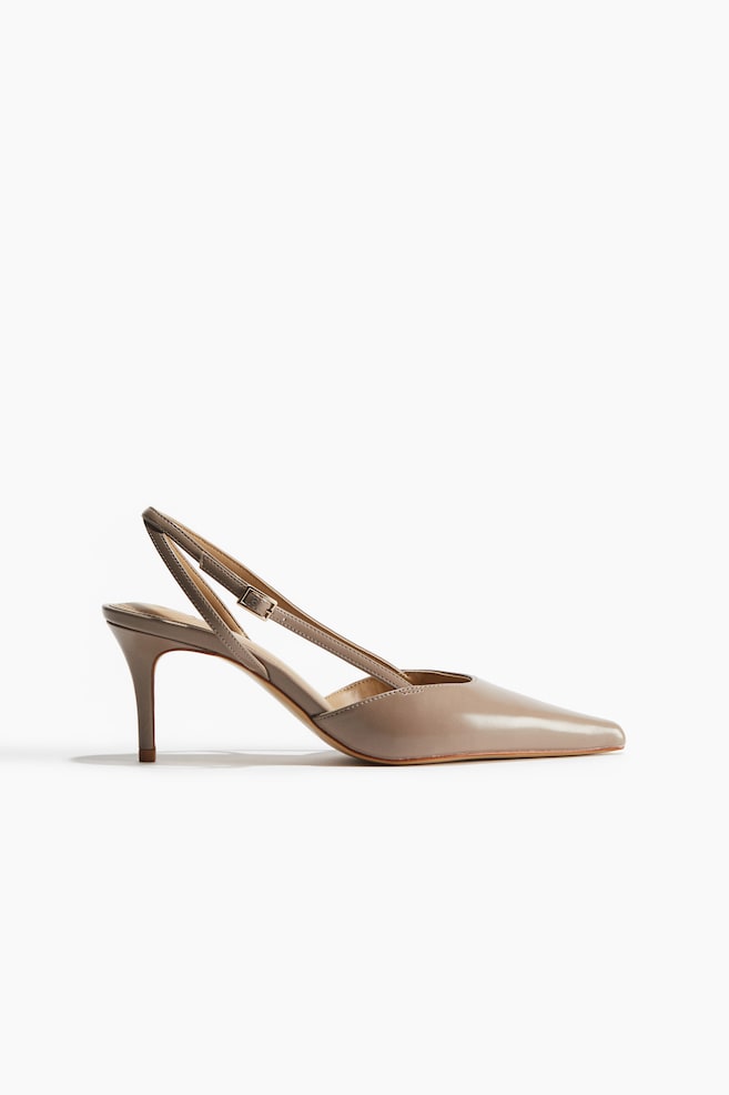 Escarpins à bout pointu avec bride arrière - Beige - 1