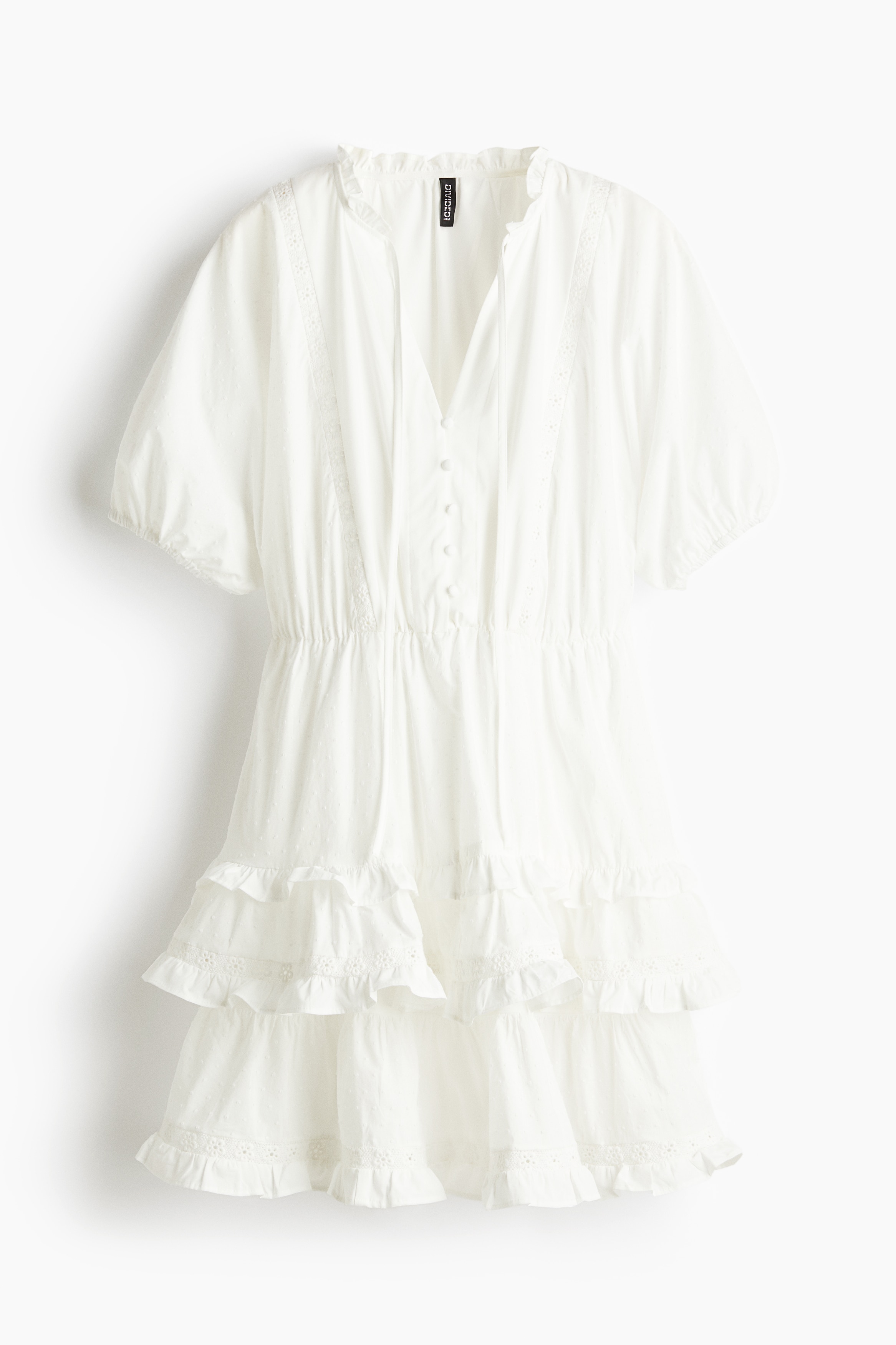 Abito in plumetis di cotone - Bianco/Nero