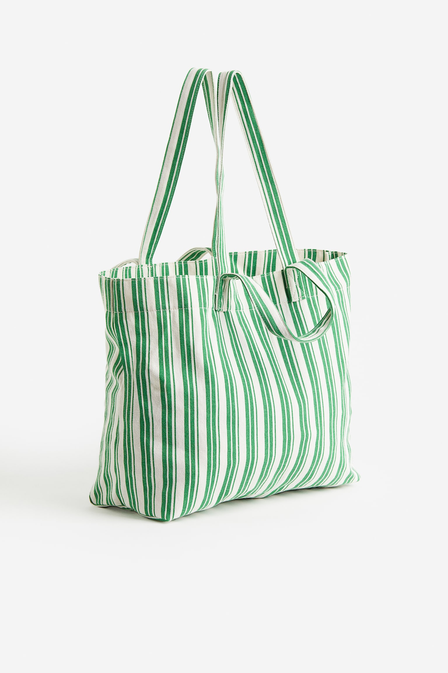 Canvas Shopper - Green/Stripe/Blue/Stripe - 4