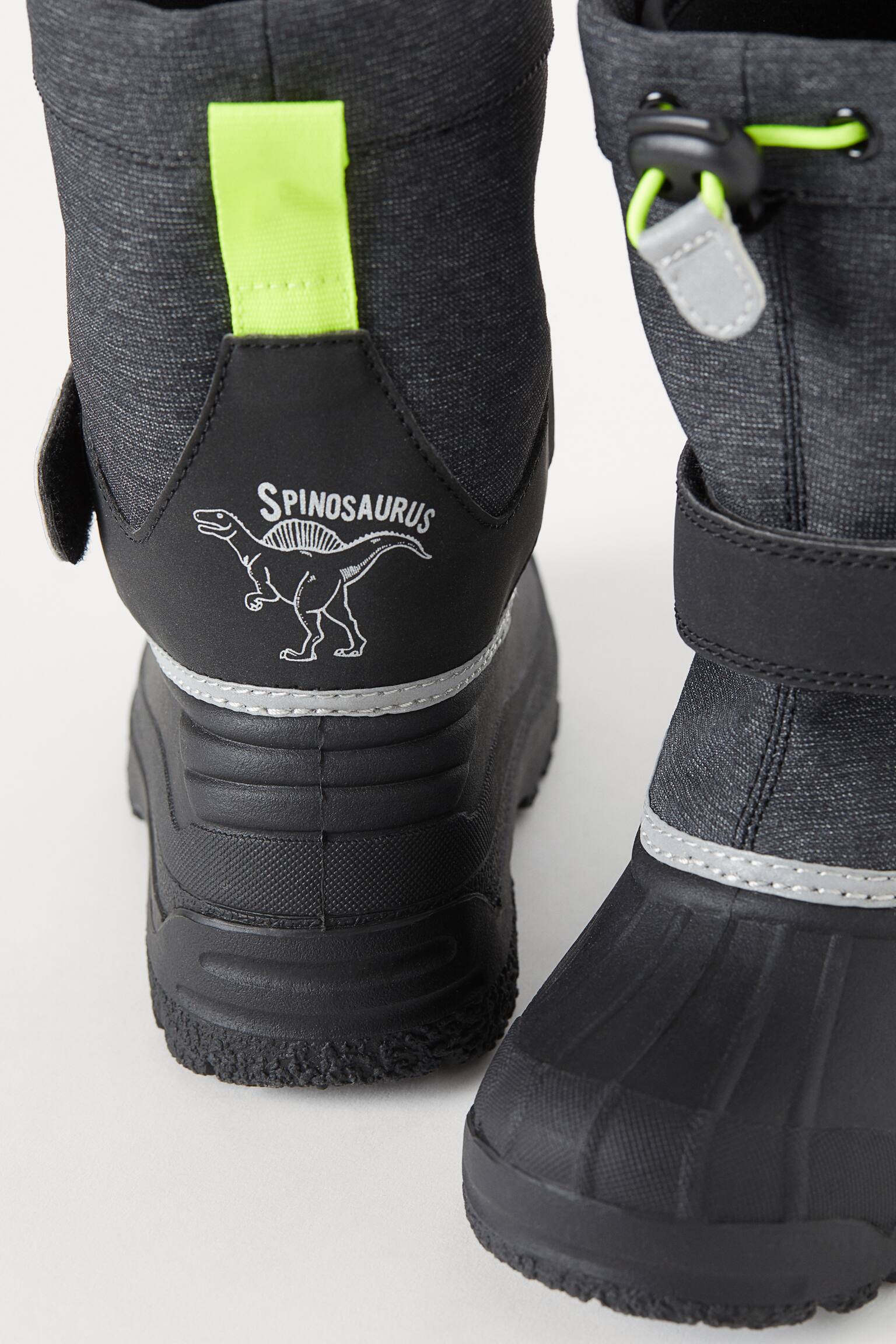 Waterproof boots with lining - Dark grey marl/Dinosaur - 4