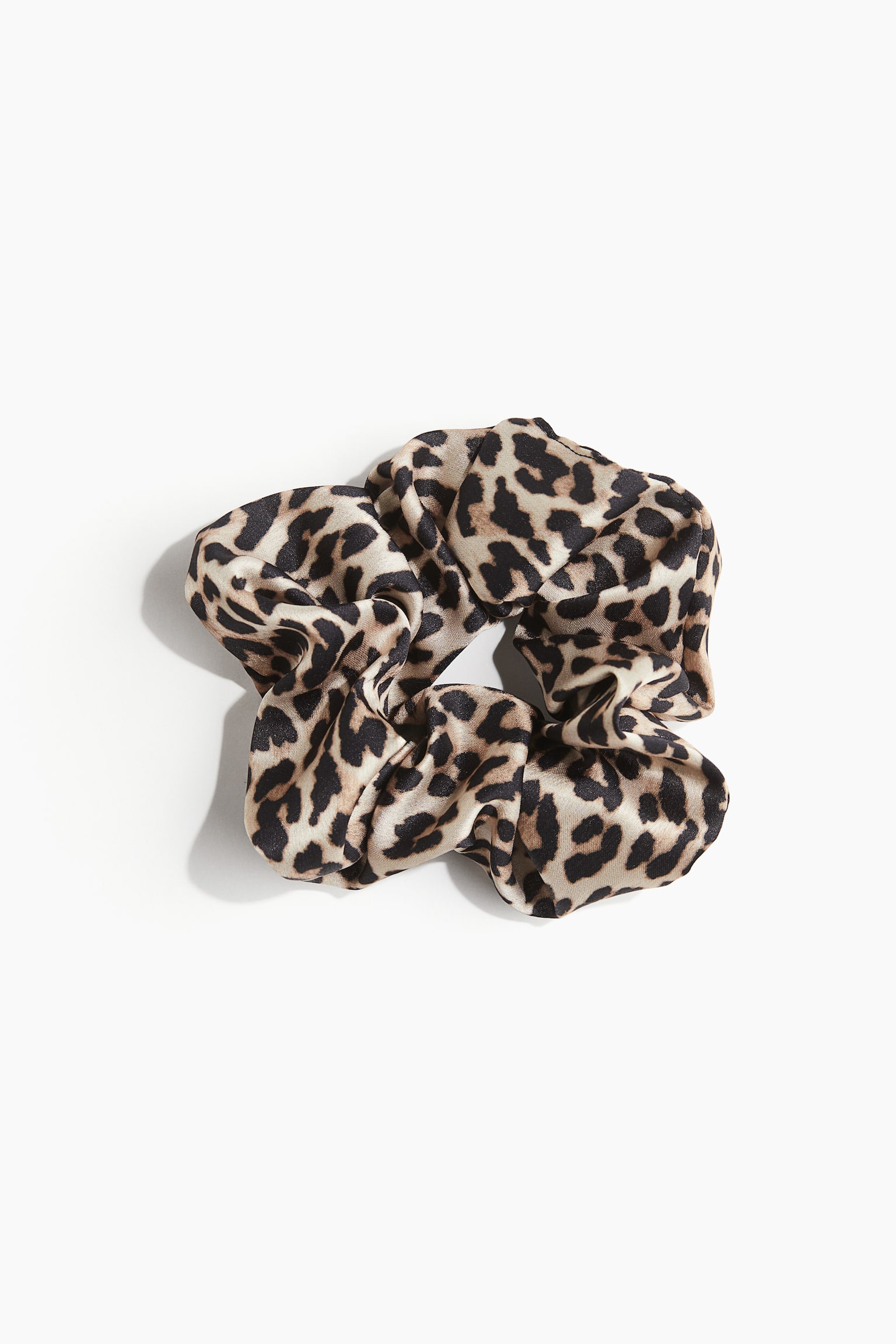 Stor scrunchie - Beige/Leopardmönstrad - 1