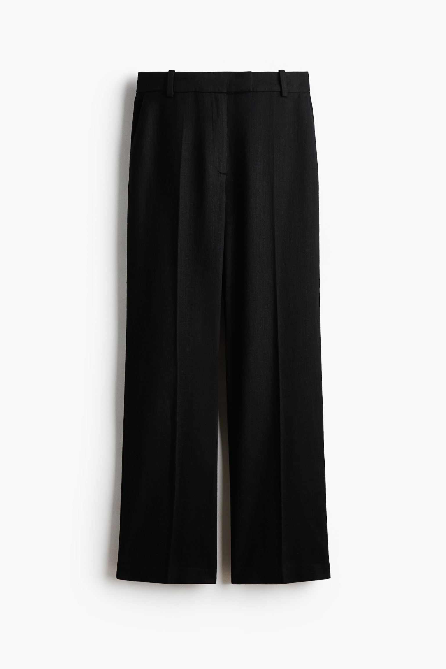 Linen-blend tailored trousers - Nero/Marrone scuro