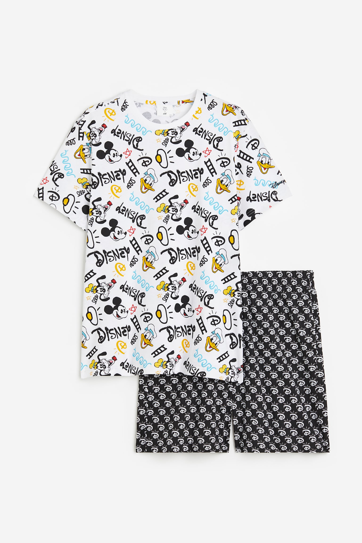 Regular Fit pyjama T-shirt and shorts - White/Disney100/Coral/Garfield - 1