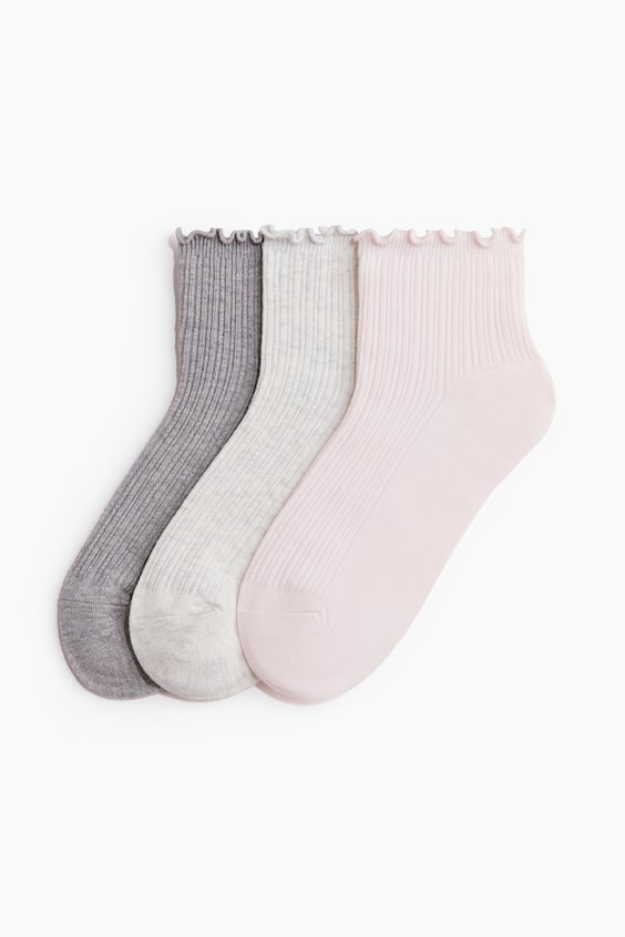 Носки, низкие, в рубчик, 3 шт. — H&M