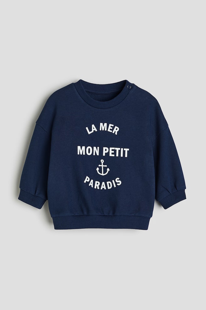 Sweat en coton - Bleu foncé/Mon Petit Paradis/Rouge/carreaux/Vert foncé/Brother/Beige clair/dc/dc/dc - 1