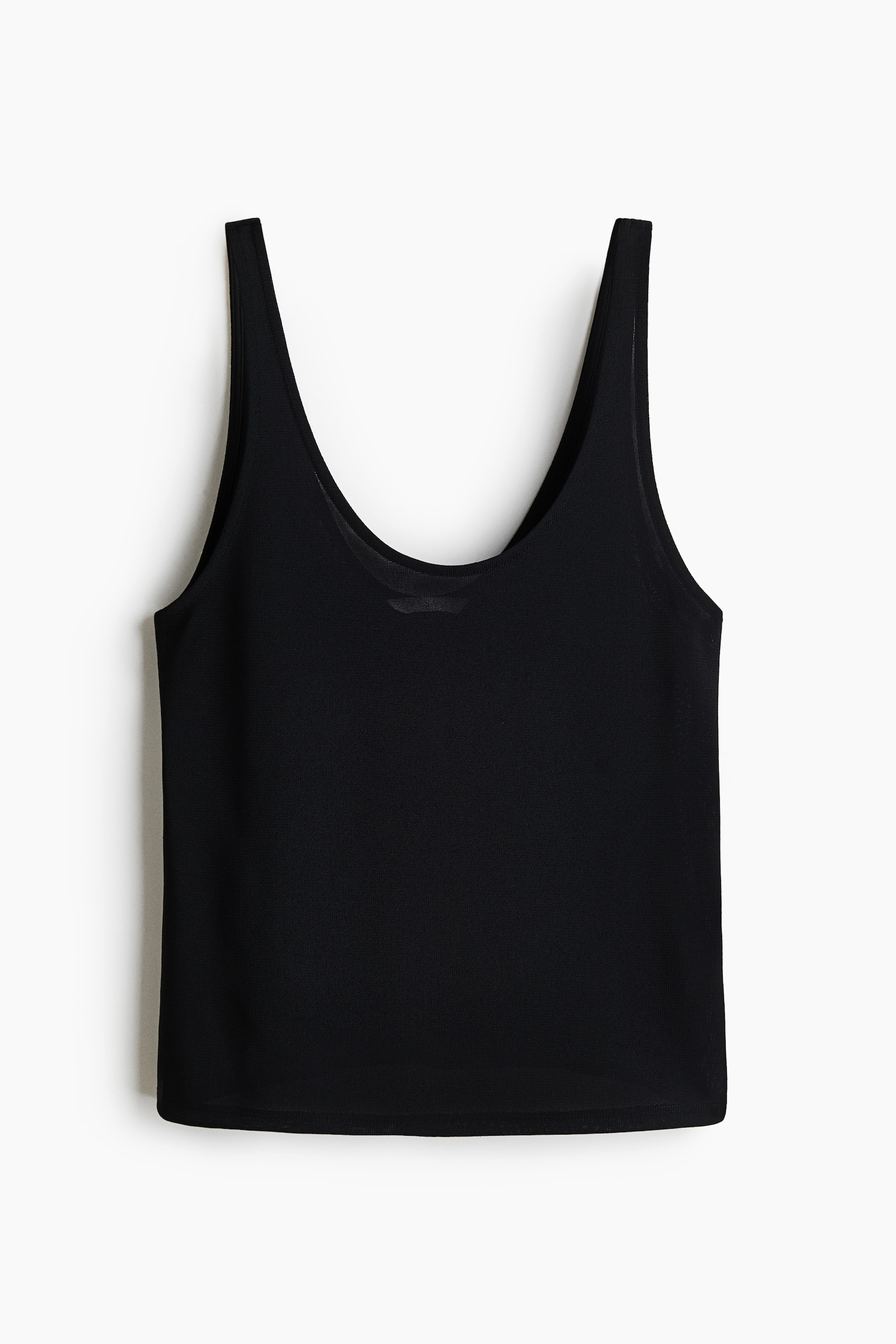 Tanktop med dyb udringning - Sort - 1