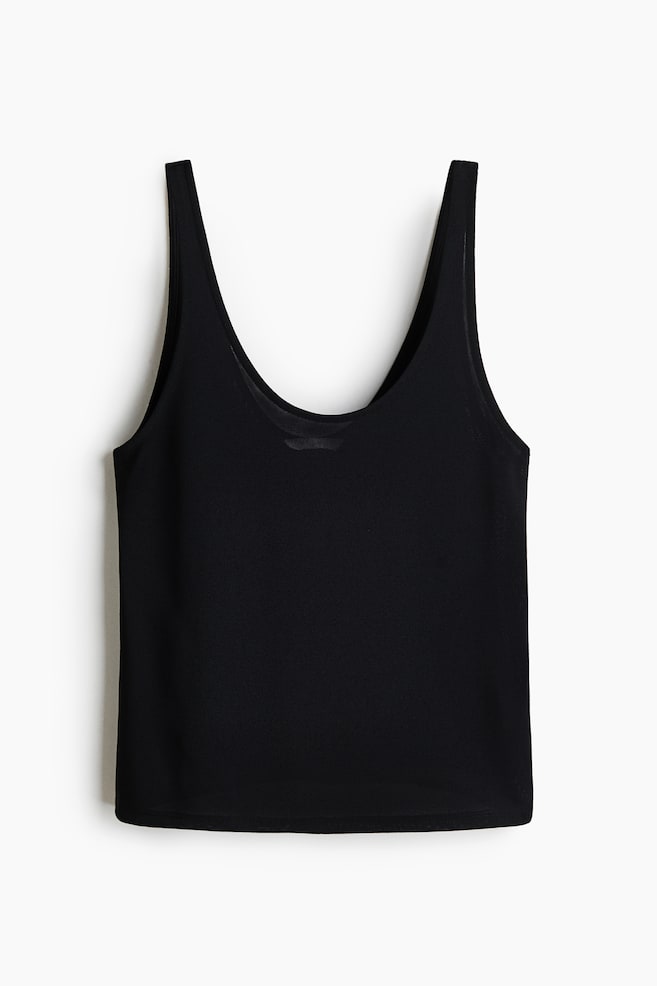 Scoop-Neck Tank Top - Black - 1