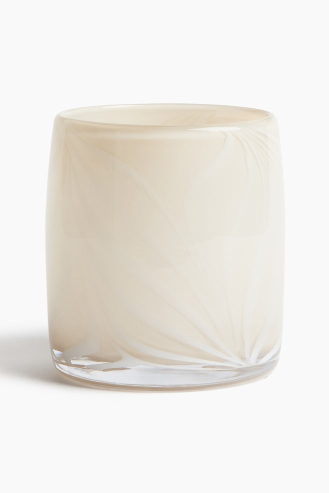 Suporte para vela em vidro - Bege claro/Verde escuro/Transparente - 1
