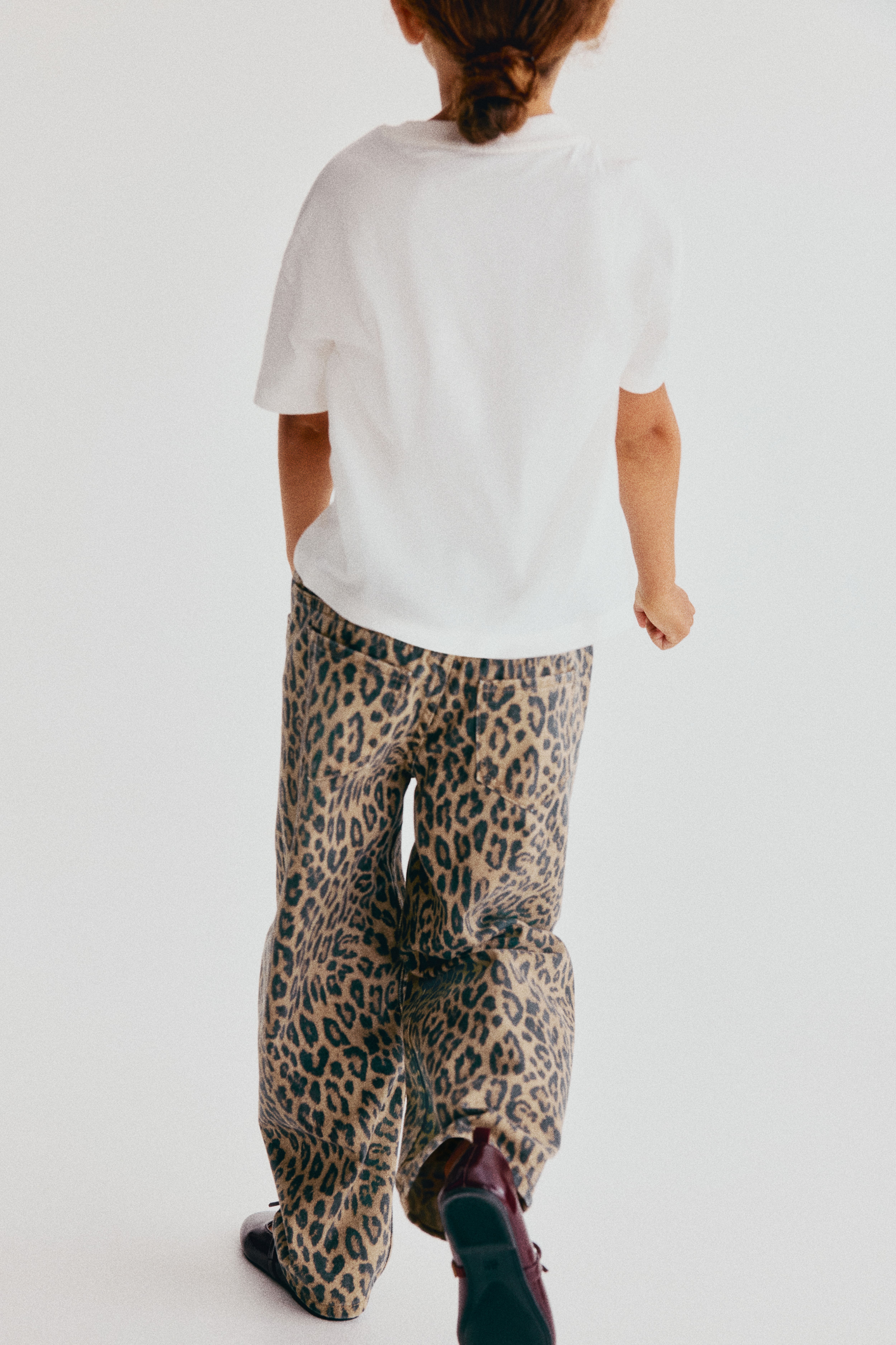 Pantalon en coton à jambes tonneau
