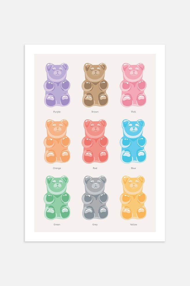 Gummy Bear Colours Poster - Bleu/rouge/vert - 1