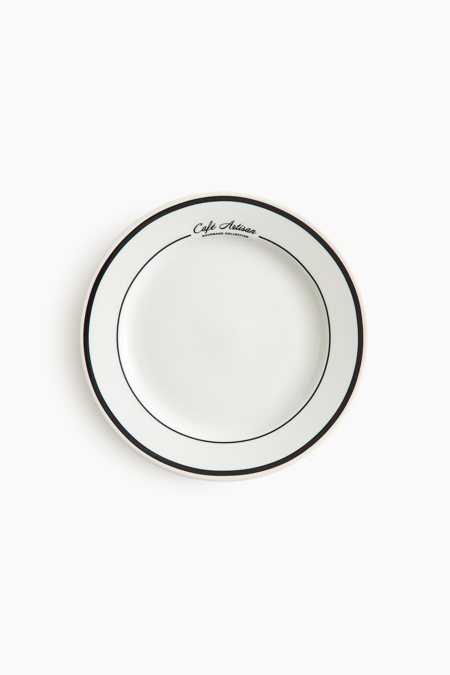Medium-Sized Porcelain Plate - White/black