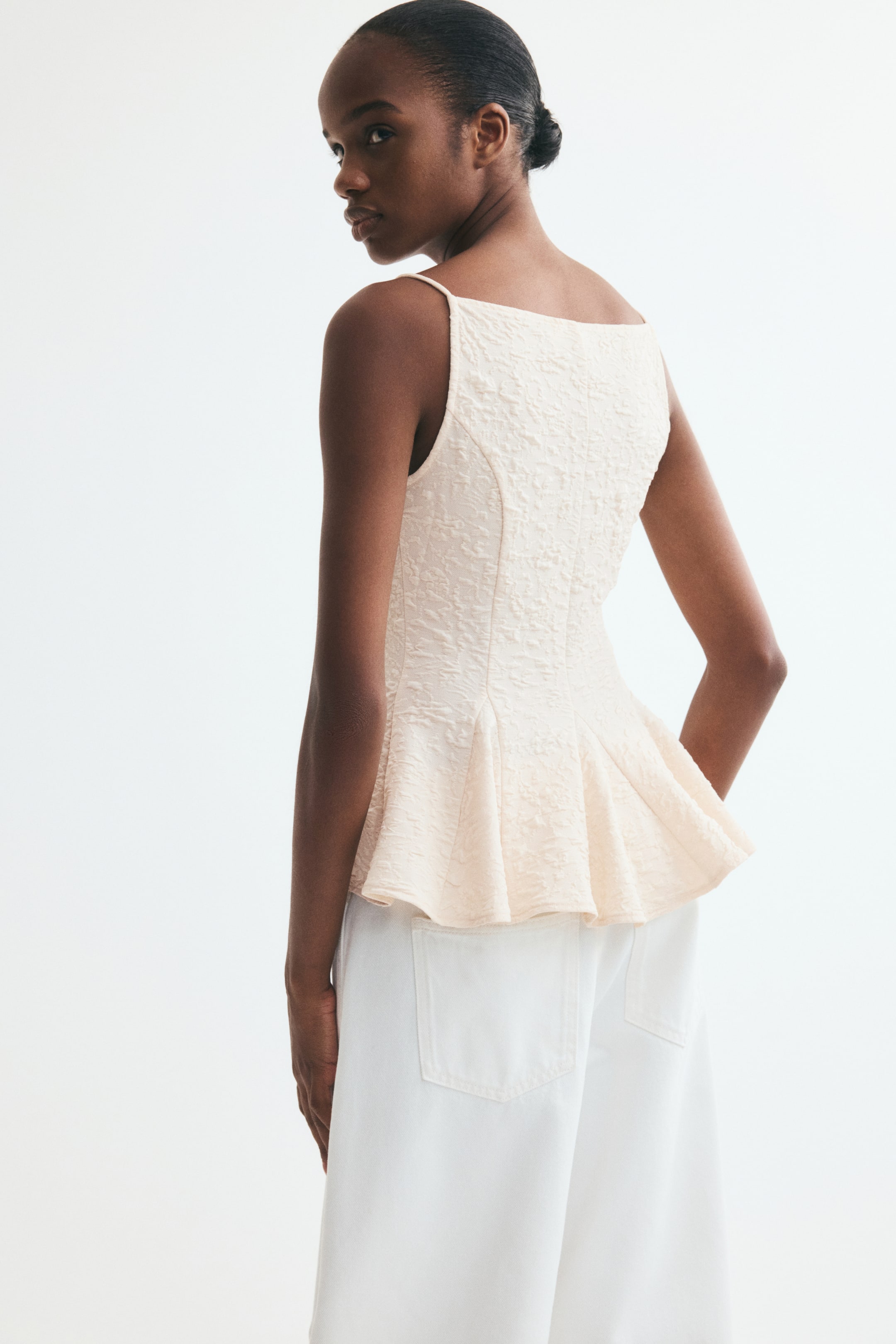 Textured Peplum Top
