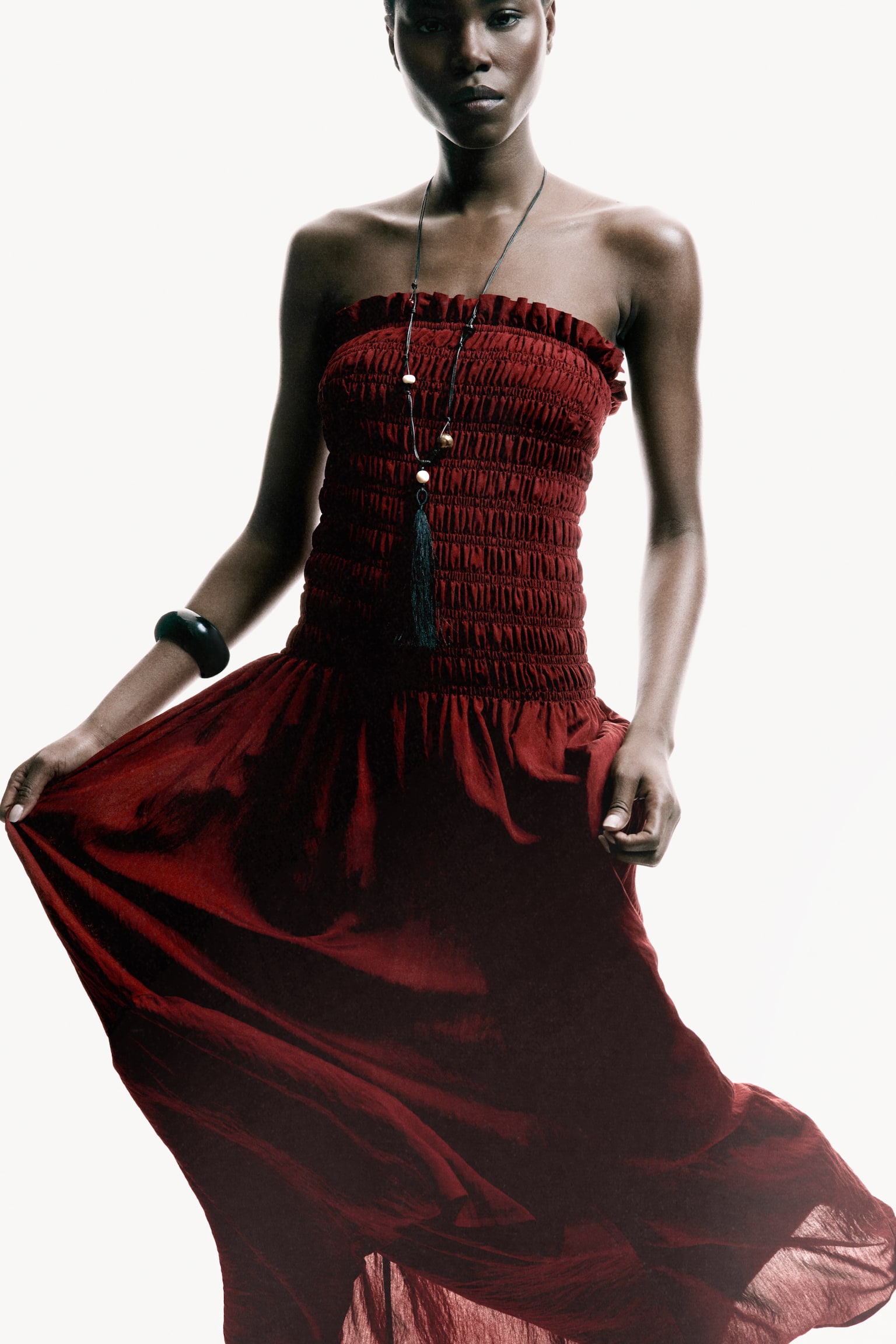 Smocked bandeau dress - 5