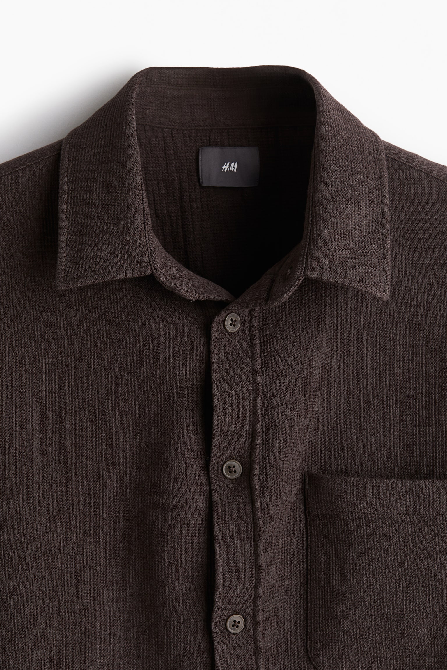 Regular Fit Textured-weave shirt - Dark brown - 2