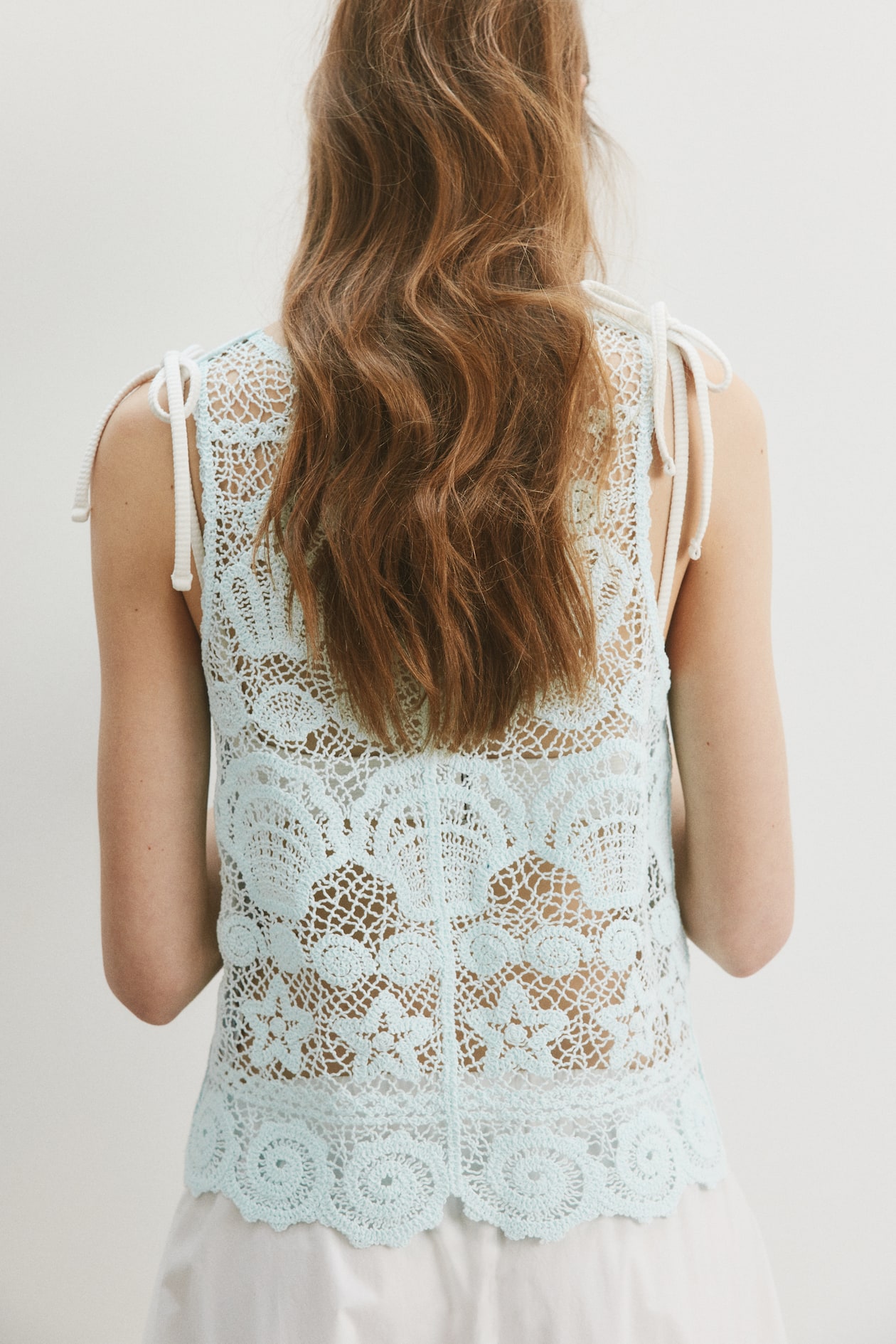 Motif-Detail Crochet-Look Top - image 2