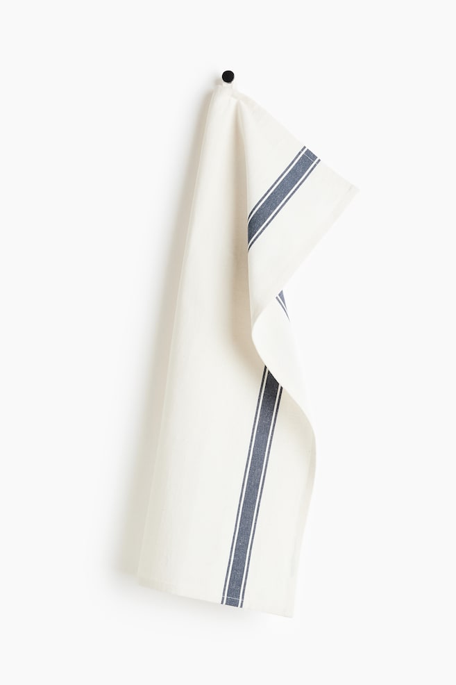Linen-blend tea towel - Cream/Striped/Cream/Bon Appétit/Cream/Bon Appétit/Cream/Striped - 1