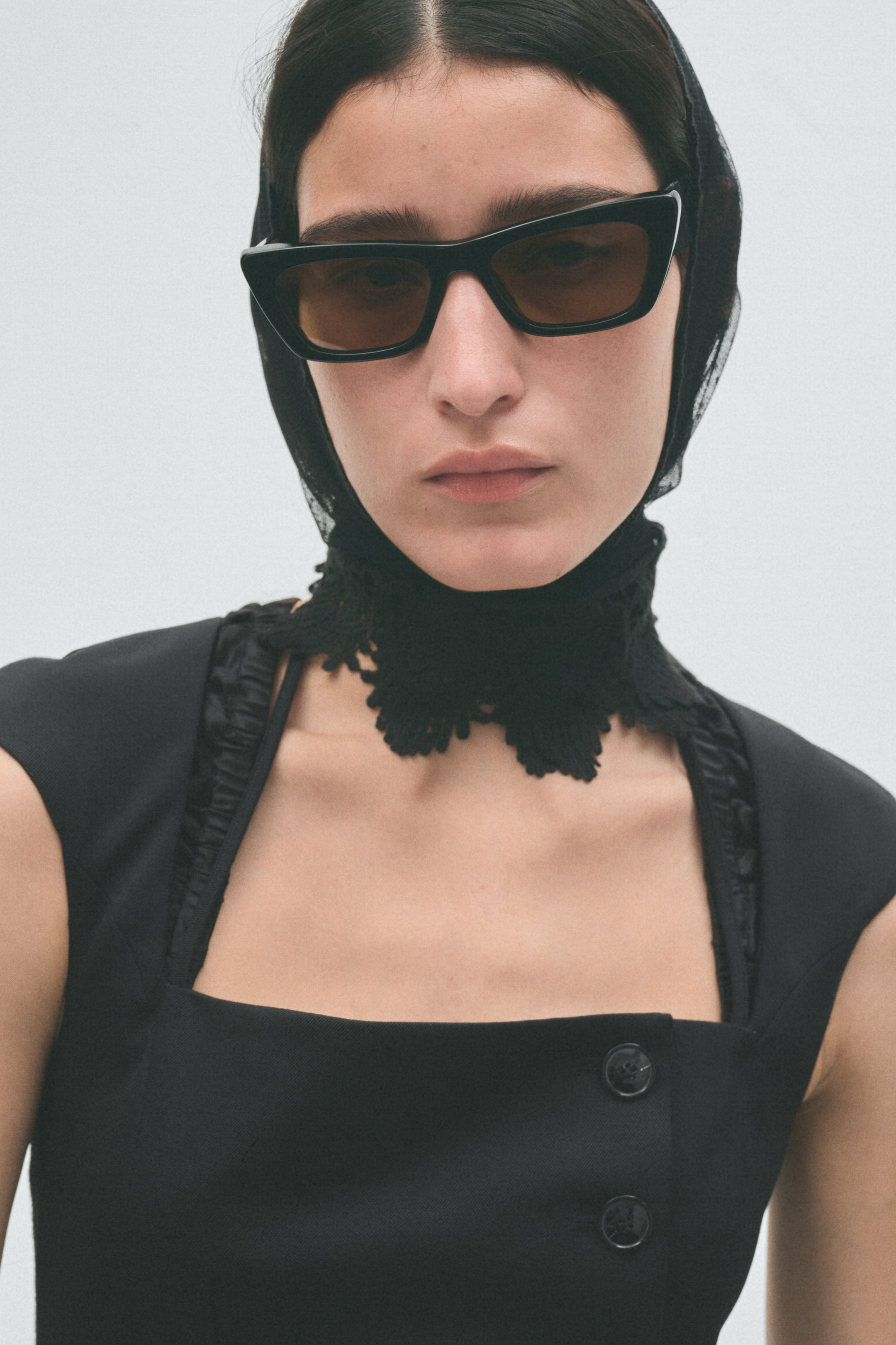 Wool-Blend Cap-Sleeved Dress