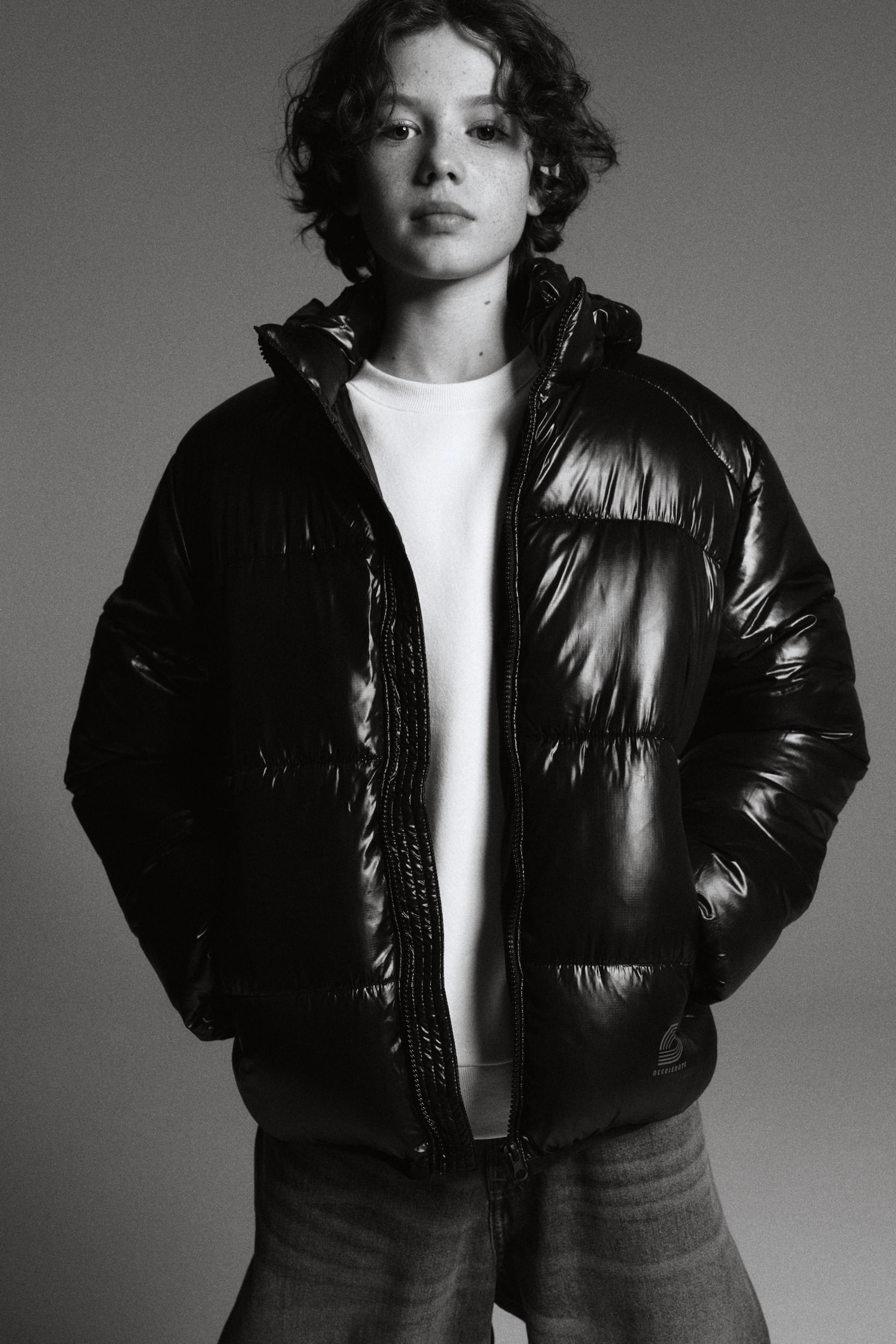 Shiny puffer jacket - Black - 6