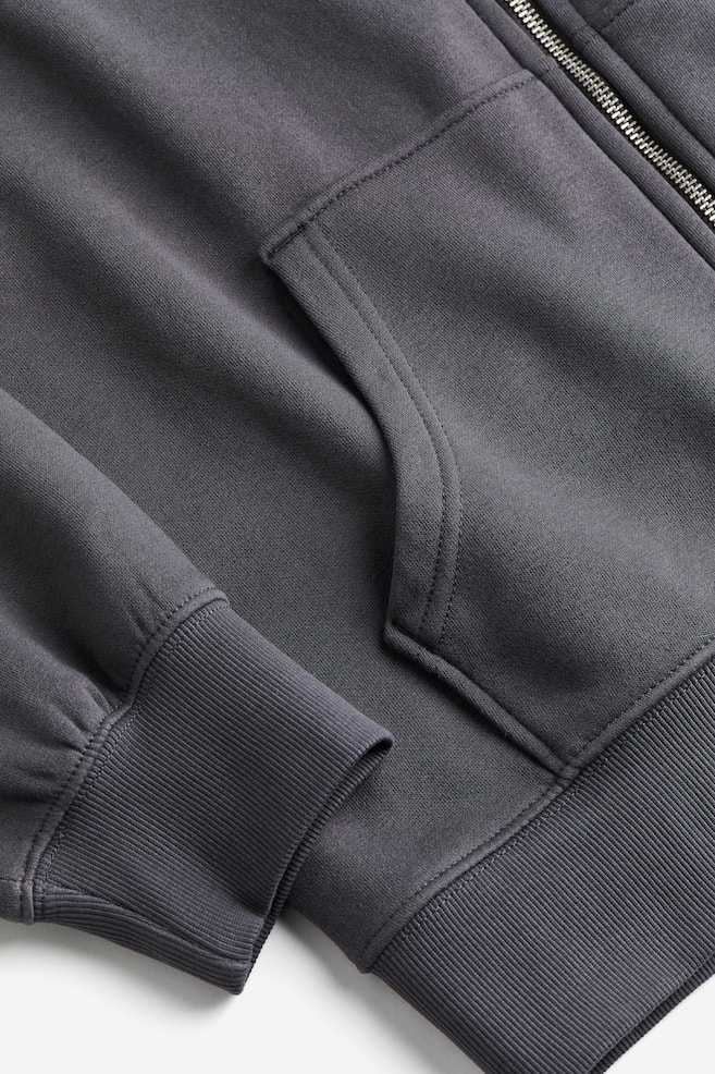 Veste oversize zippée avec capuche - Gris foncé/Noir/Vert kaki/Gris clair chiné/Gris clair chiné/Bleu - 4