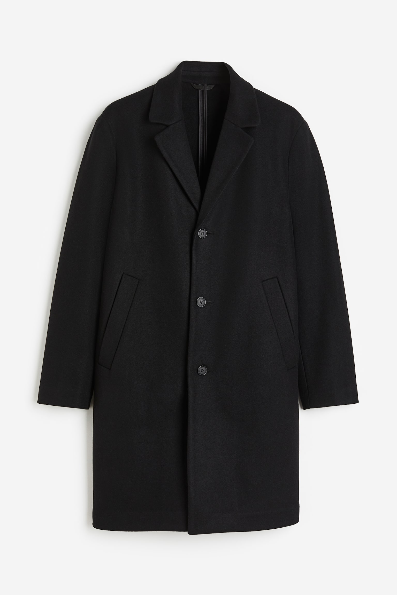 Wool-blend coat - Black - 1