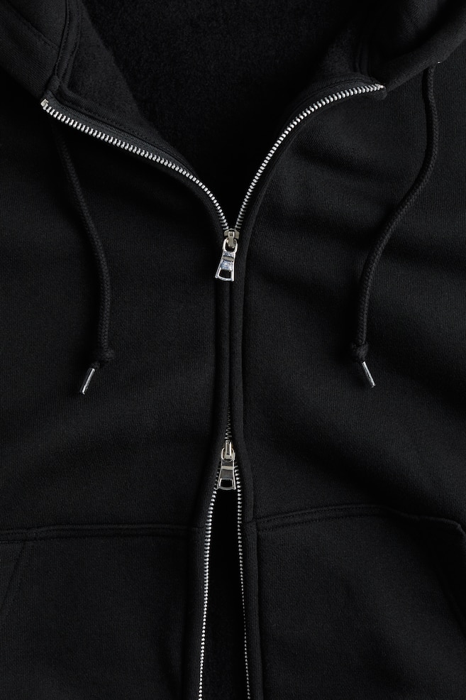 Oversized Fit Zip-through hoodie - Black/Beige/Light grey marl/White - 6