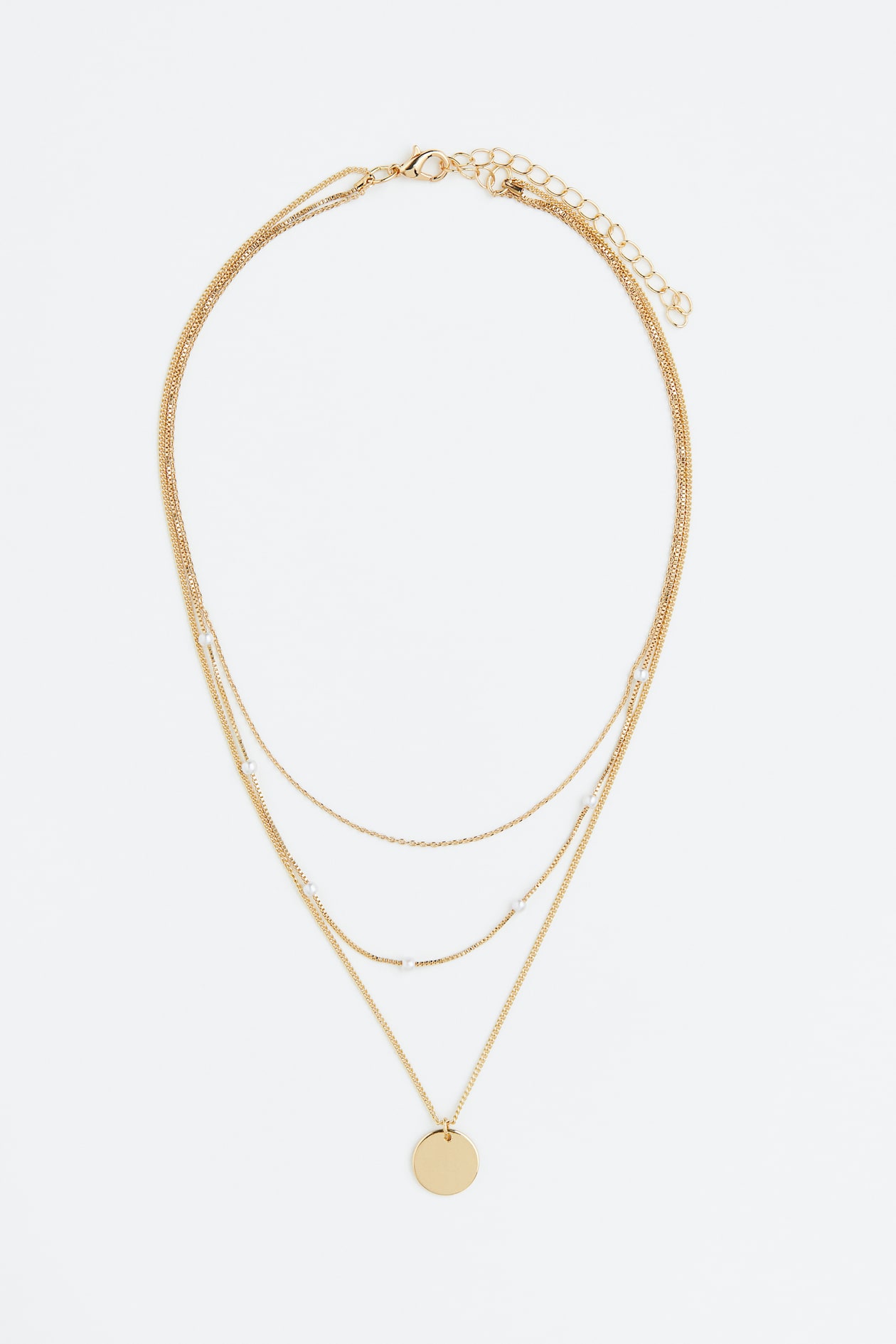 Triple-strand Pendant Necklace - Gold-colored/white - Ladies | H&M US