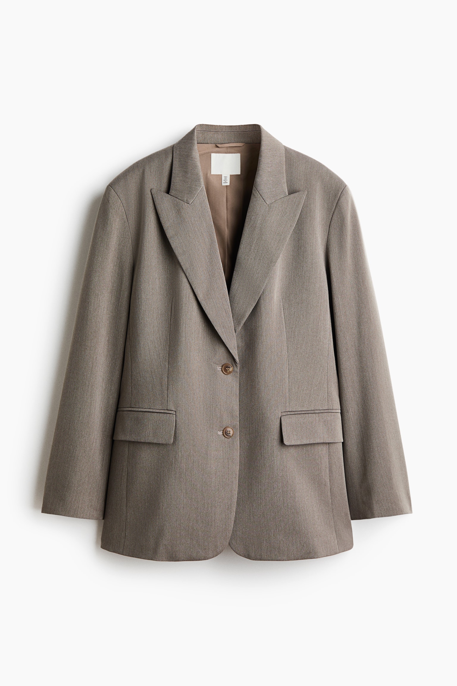 Enkeltradet blazer i twill - Muldvarp - 1