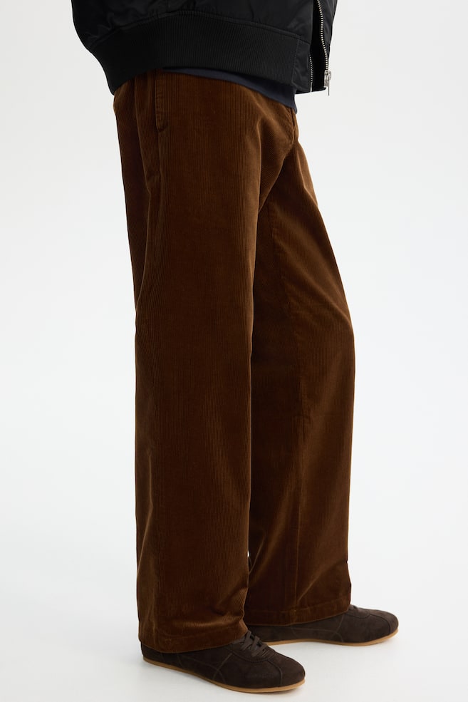 Relaxed-Fit Corduroy Pants - Dark brown/Dark khaki green/Black/Brown/Beige - 4
