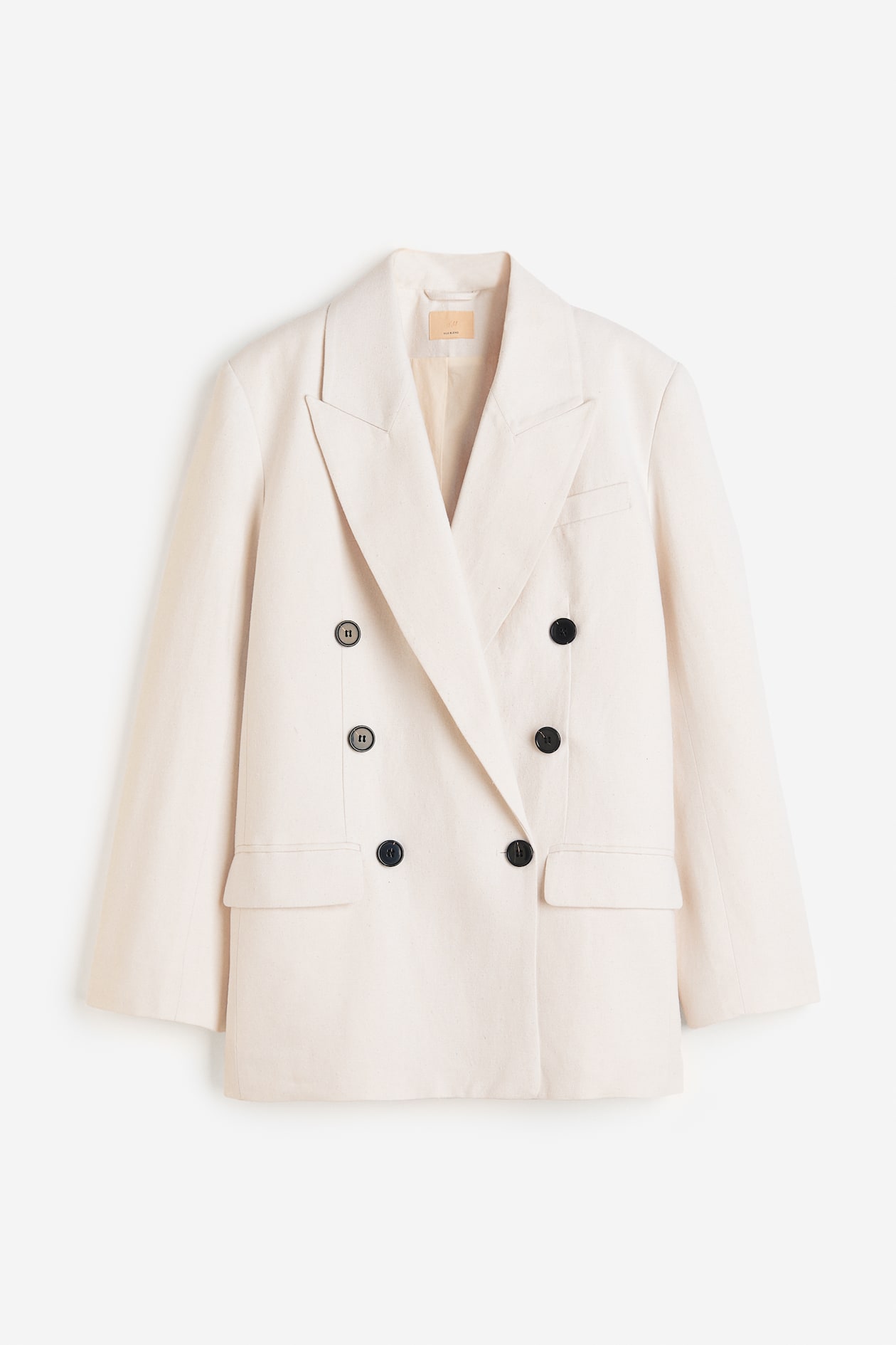 Silk-blend blazer - V-neck - Long sleeve - White - Ladies | H&M GB