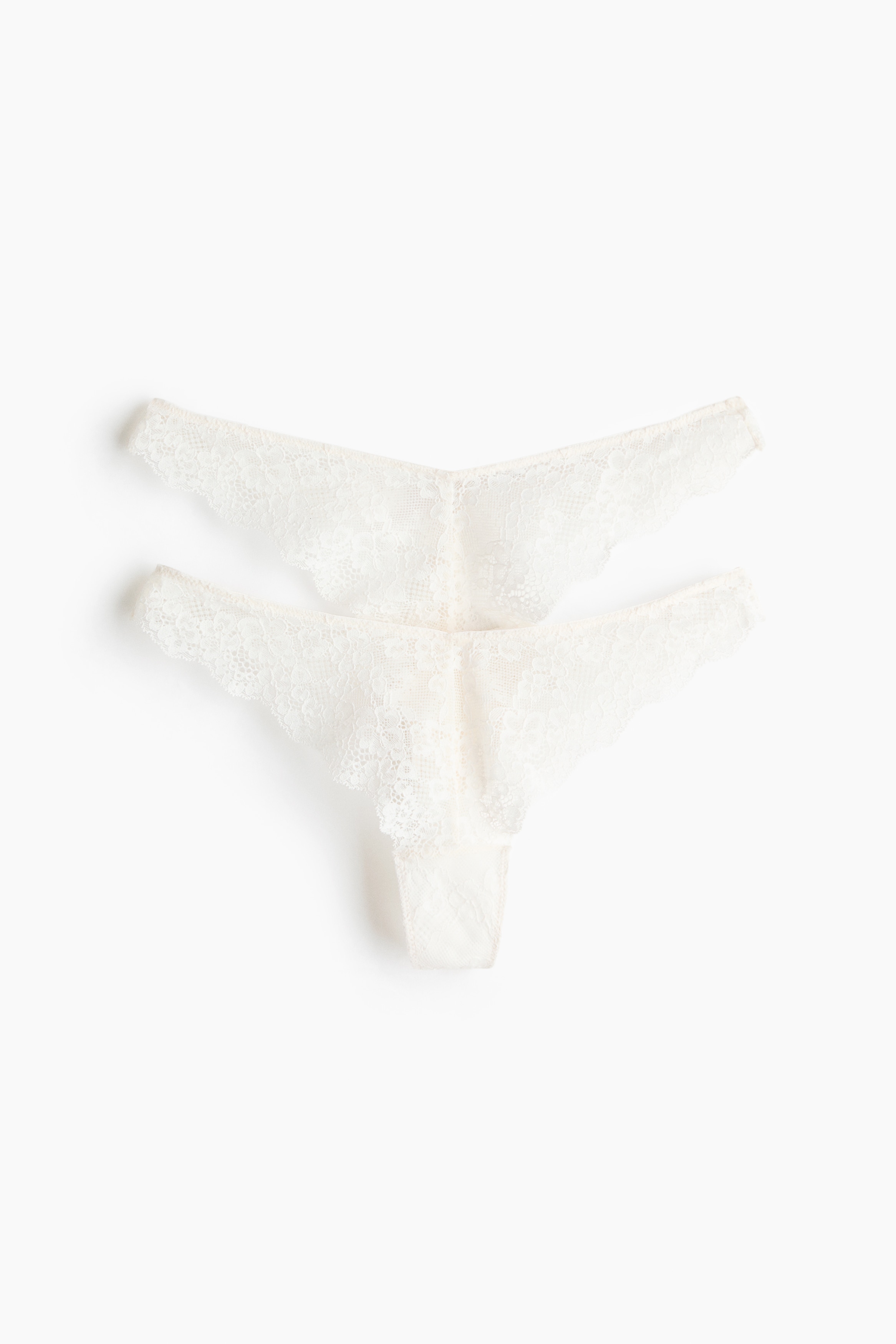 2-pack lace thong briefs - White/Light brown/Light blue/Navy blue