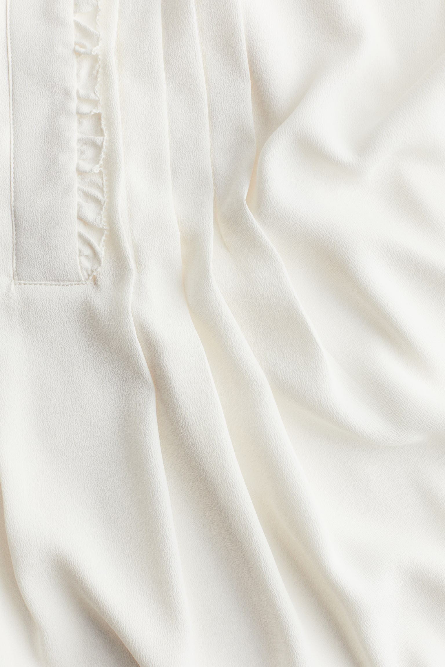 Женская блузка H&M Ruffle-Trimmed Blouse, цвет: Кремовый — фото 6