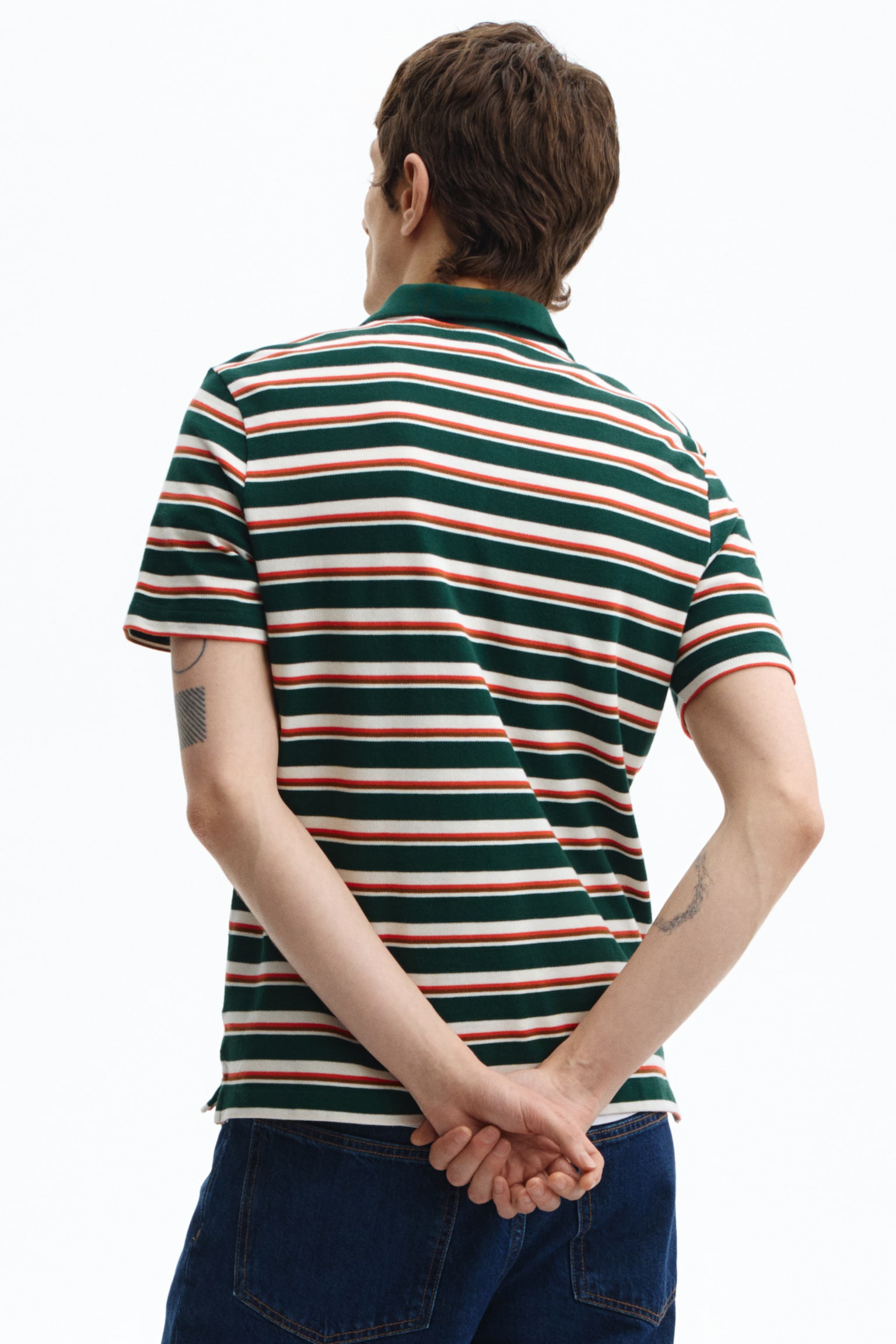 Slim Fit Polo shirt - Dark green/Striped - 5