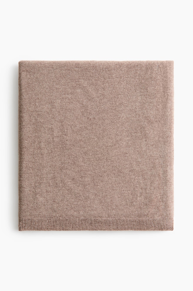 Fine-Knit Wool Baby Blanket - Taupe melange/Light gray melange - 1