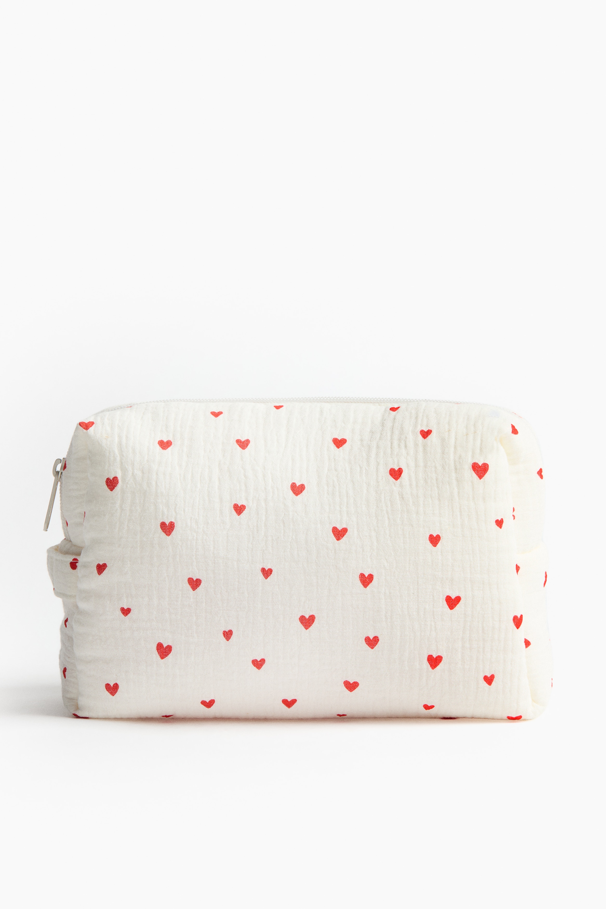 Přebalovací taška z bavlněného mušelínu - Bílá/srdíčka