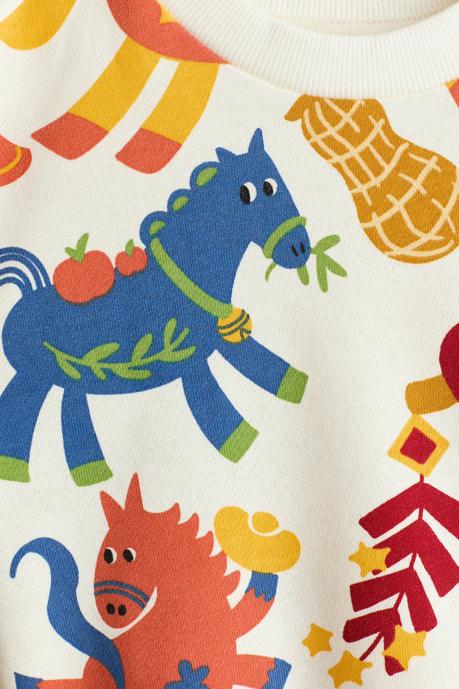 Printed sweatshirt - White/Horses - 6