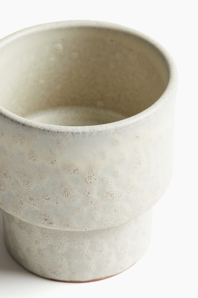 Extra-Small Terracotta Plant Pot - White/Green - 2