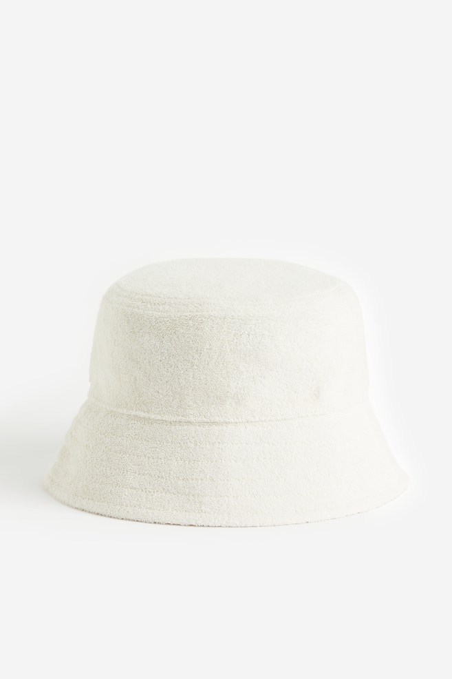 Bucket Hat aus Frottee - Cremefarben/Hellorange - 1
