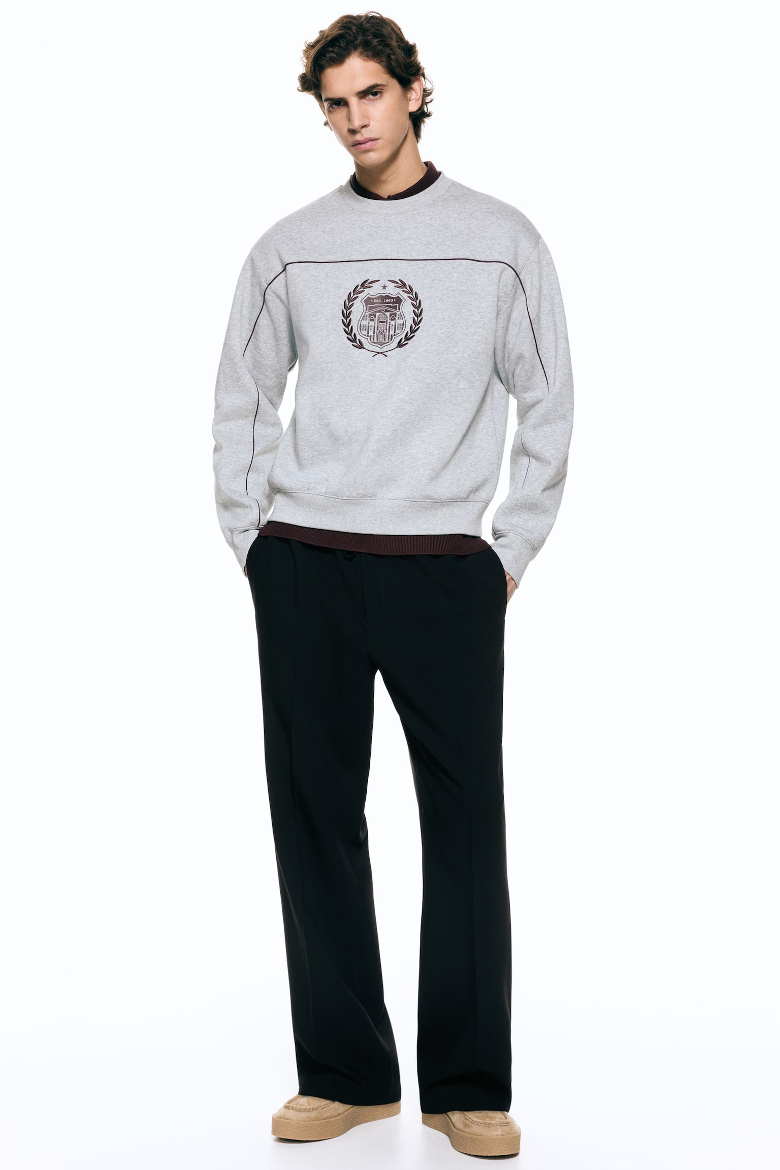 Quần dài Relaxed Fit - Màu đen/Màu be đốm/Màu xám đậm - 2