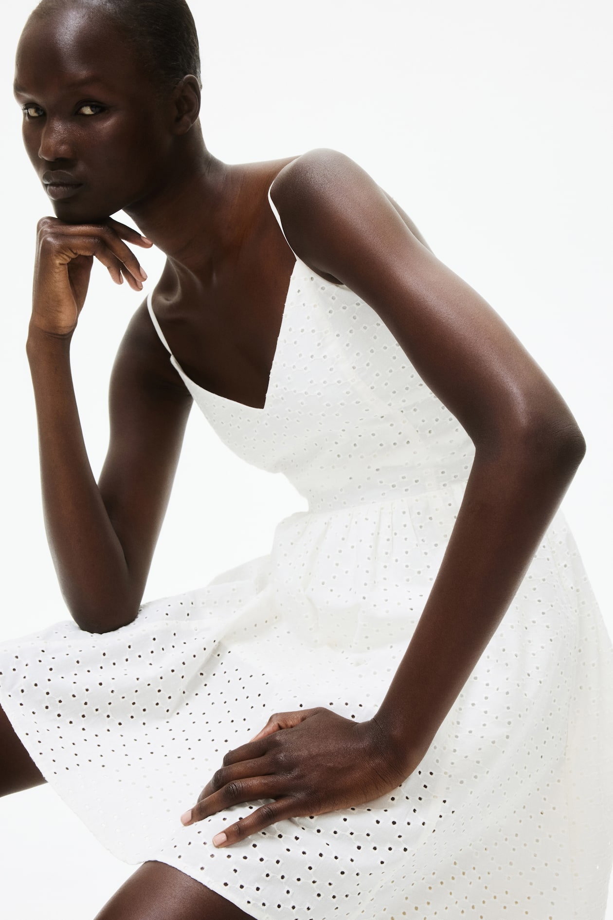 Eyelet-Embroidered Strappy Dress - image 5