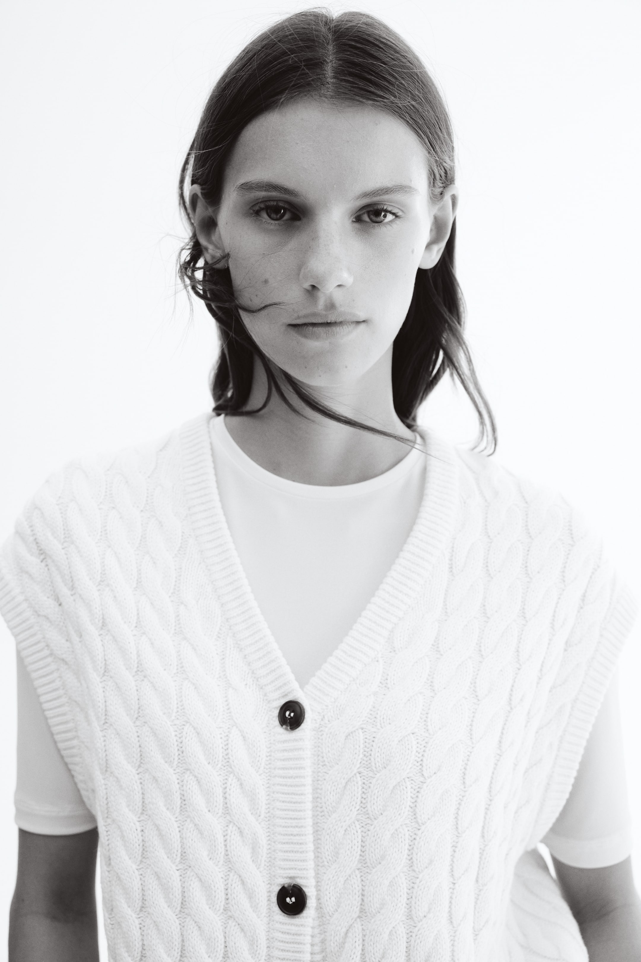 View larger image: Cable-Knit Vest - Cream - Ladies | H&M PH 1