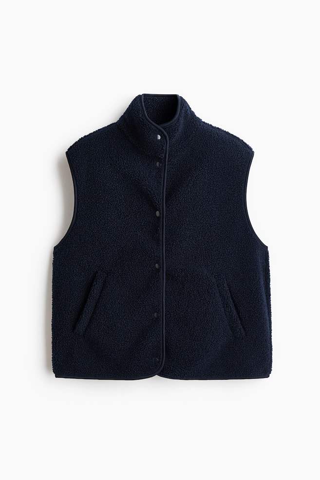 Teddy Fleece Vest - Navy blue/Dark brown/Light beige - 1