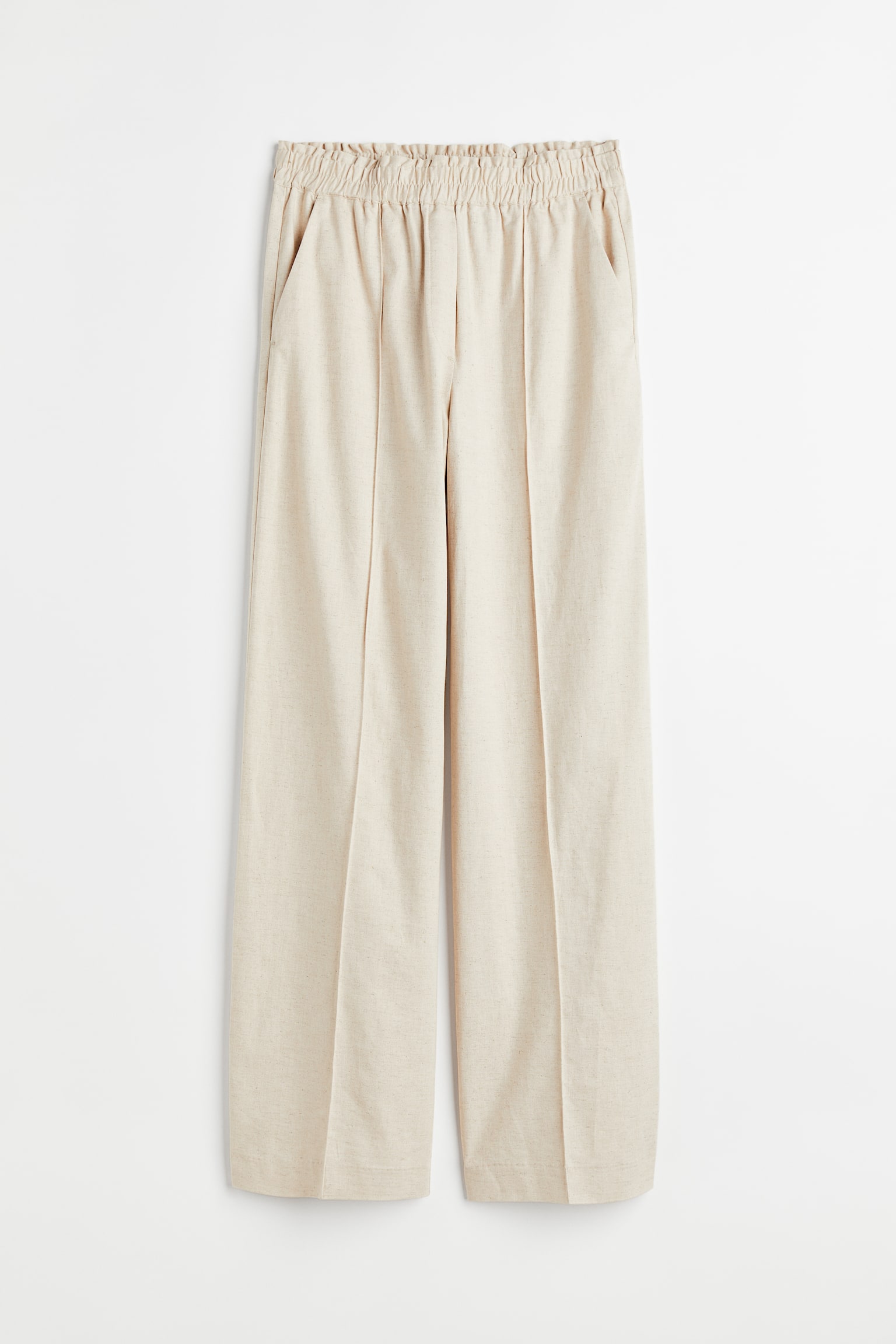 Linen Blend Pants - Light beige - 1